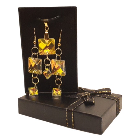 Crystal Pendant & Earrings - Black Box crystal-pendant-earrings-black-box_181608738