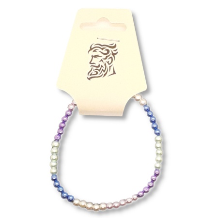 Purple White & Blue Beads Bracelet 9" purple-white-blue-beads-bracelet_9in