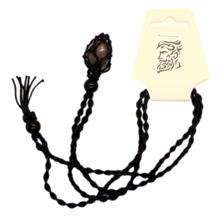 Black String Necklace and Brown Stone string-necklace-stone_002