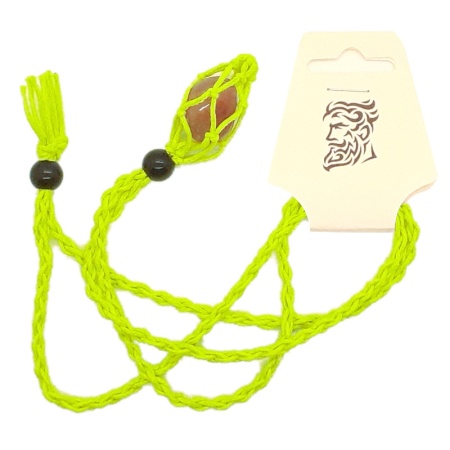 Green String Necklace and Light Red Stone string-necklace-stone_012