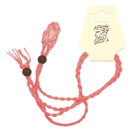 Salmon String Necklace and Translucent Stone string-necklace-stone_017_967054180